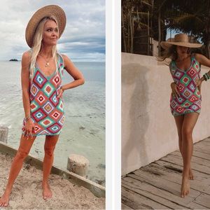 Show Me Your Mumu | Libra Coverup Dress in Multi Square, Crochet | Size Small